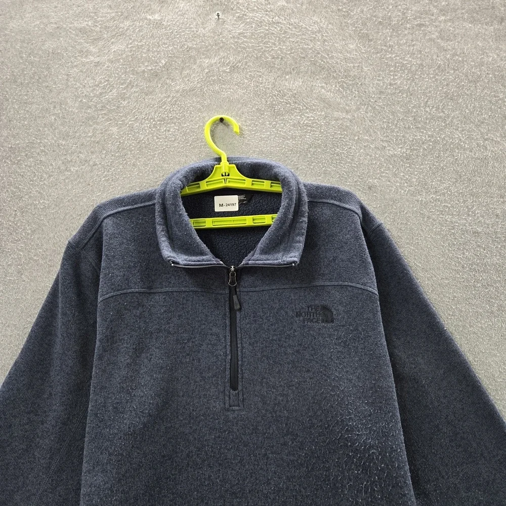 The North Face Men Sweatshirt XL Gray Front Range Embroidered Fleece Quarter Zip